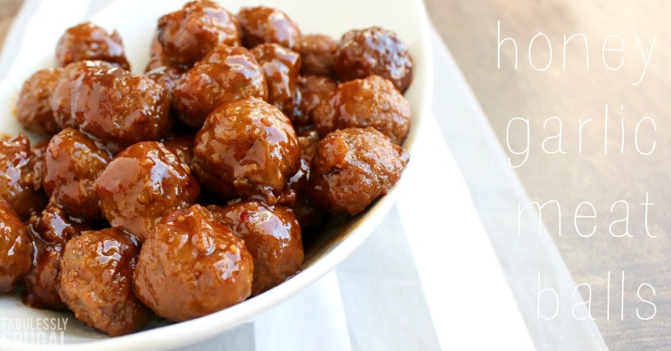 Slow Cooker Honey Garlic Meatballs Recipe Recipes - Fabulessly Frugal