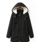 Rosegal: Plus Size Hooded Flocked Coat $21.99 (Reg. Price $56.28)