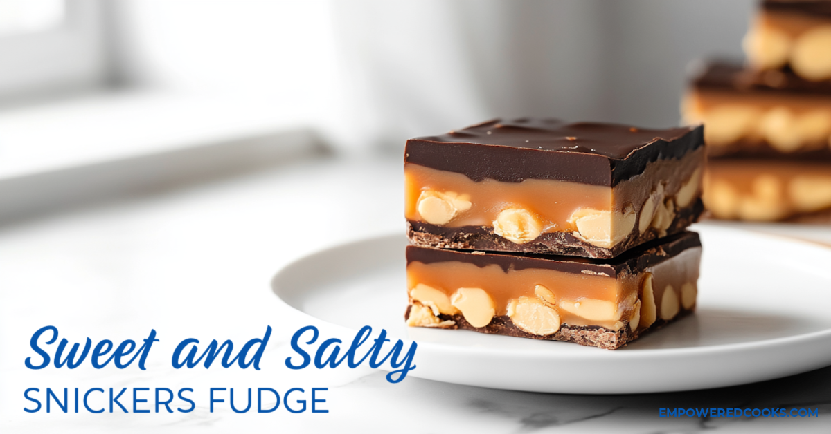 Sweet and Salty Snickers Fudge