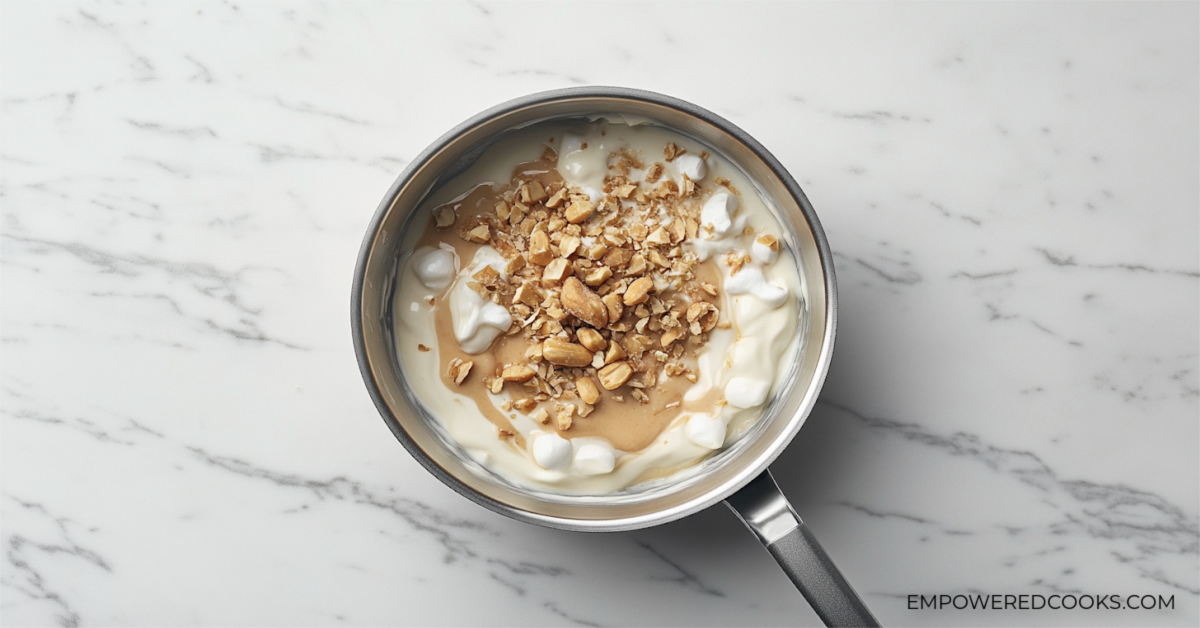 Melting marshmallow cream mixture