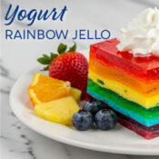 yogurt rainbow jello with fruit