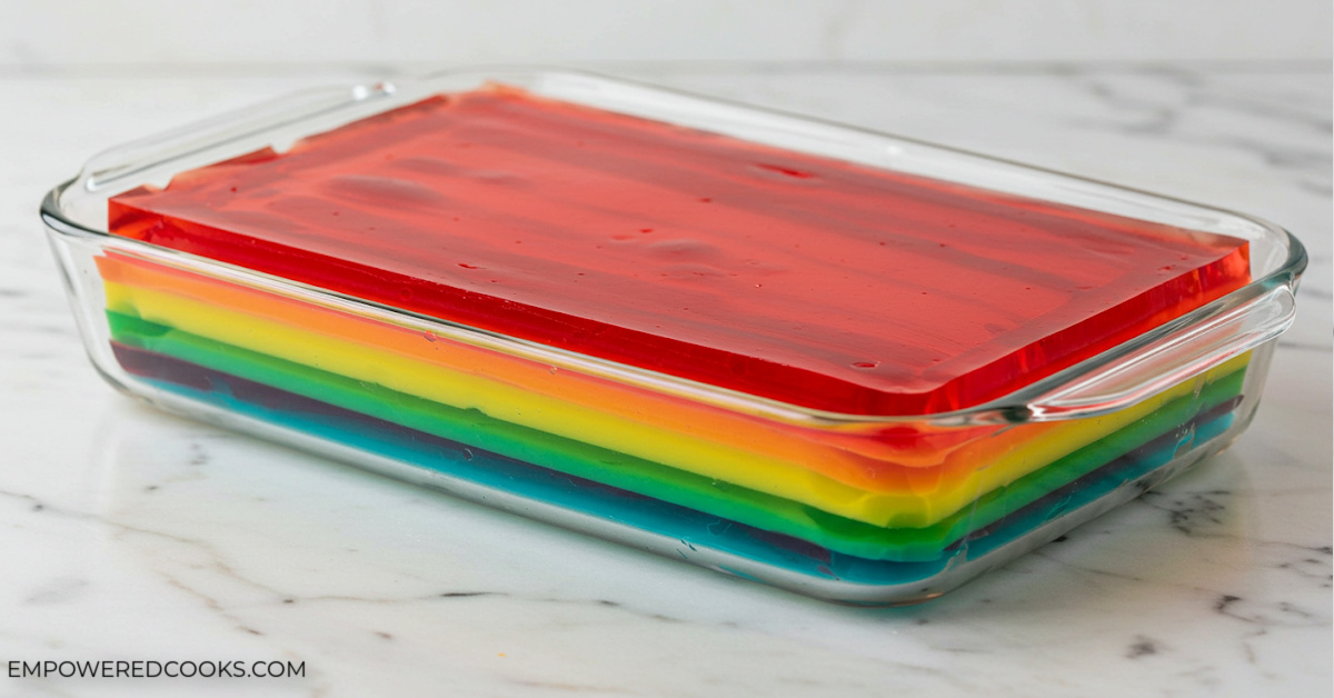 9x13 inch pain of rainbow jello