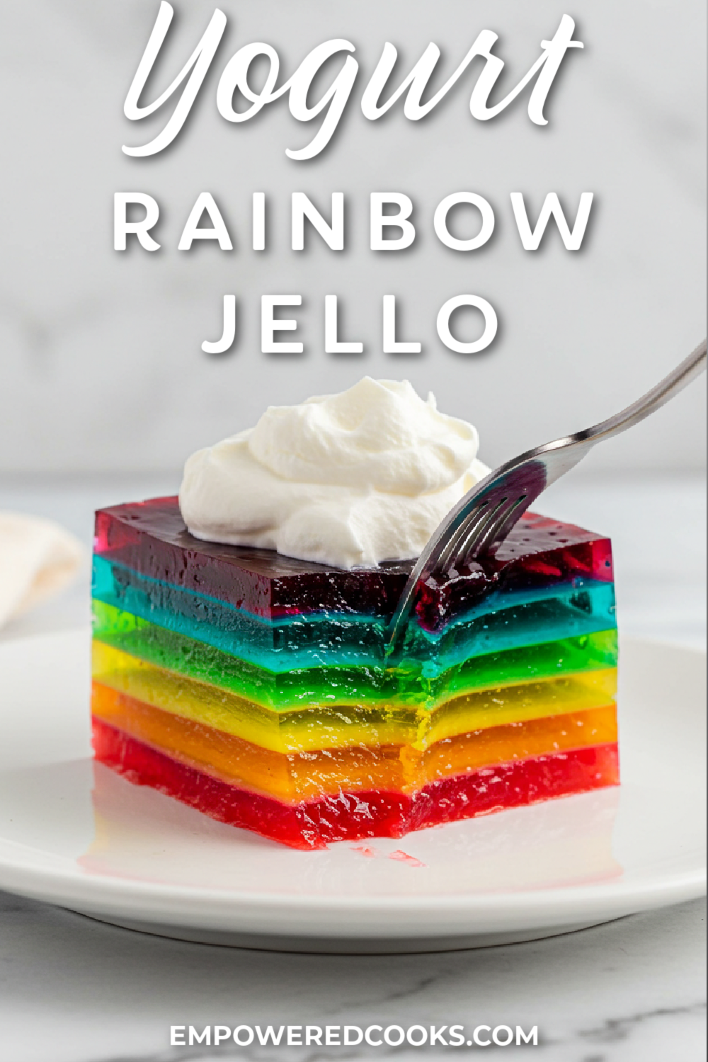 a bite of yogurt rainbow jello