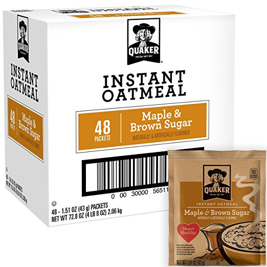 Amazon Quaker Instant Oatmeal Maple Brown Sugar, 48 Packets 7.57 (Reg