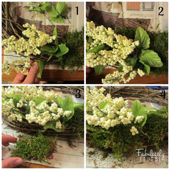 Spring Wreath- arrange and glue flowers 4