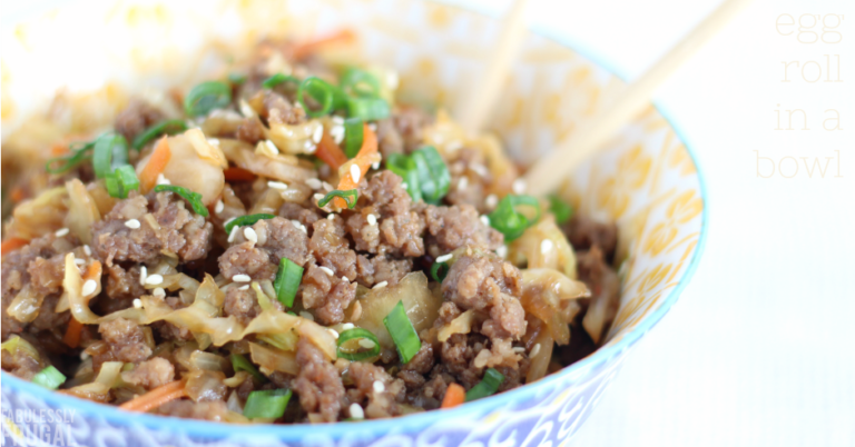 Low Carb Sausage Egg Roll in a Bowl Recipe - Fabulessly Frugal