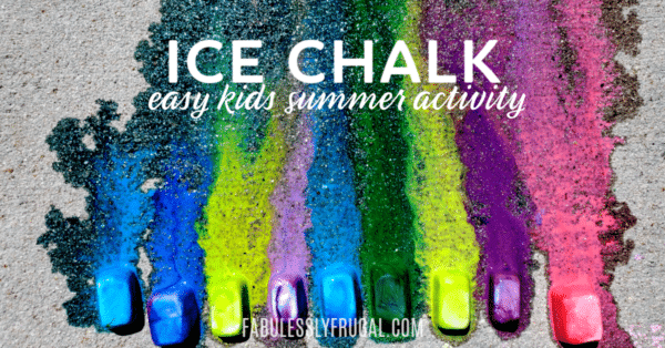DIY ice chalk fun summer activity for kids