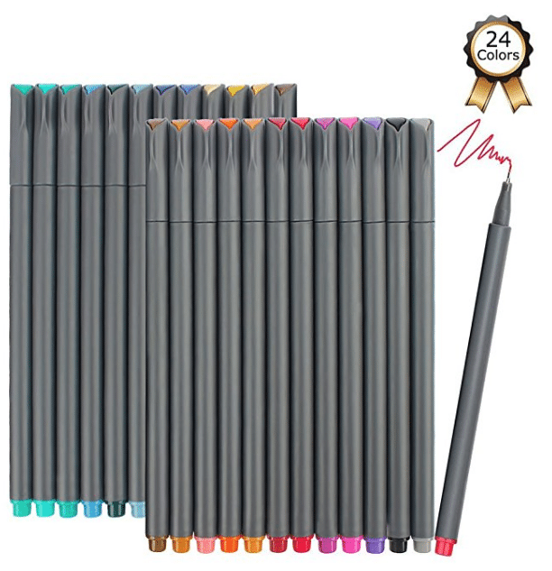 Amazon 24Count Fine Tip Colored Writing Pens 5.93 (Reg. 8.98