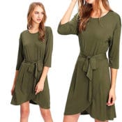 {{GONE}} Amazon: Women Long Sleeve Wrap Slit Dress $9.49 After Code (Reg....