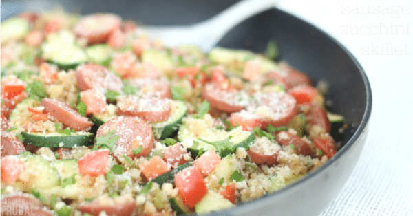 low carb, easy, healthy sausage zucchini skillet recipe