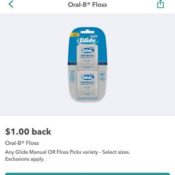 Walmart: High Value Ibotta Offer for Oral-B Glide Floss