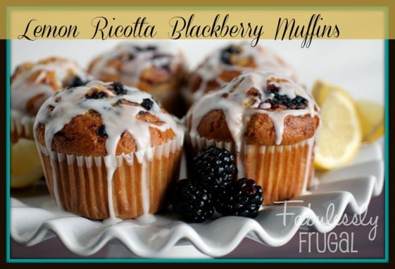 Lemon Ricotta Blackberry Muffins