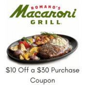 Hurry! Macaroni Grill: $10 Off a $30 Purchase Coupon