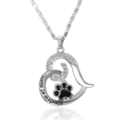 Amazon: Paw Print Heart Shaped Pendant Necklace $1.69 (Reg. $4.99) + Free...