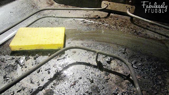 sponge to clean inside of dirty oven