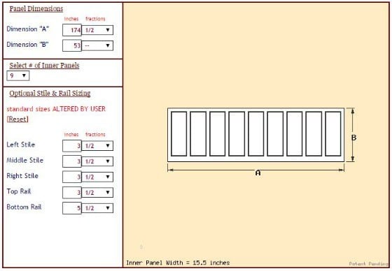 my board and batten measurements with the wainscoting america design tool