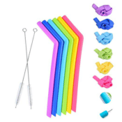 Amazon: 6 Extra Long Reusable Silicone Straws + 2 Cleaning Brushes $6.48...