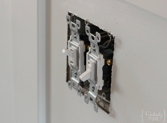 board and batten light switch outlet