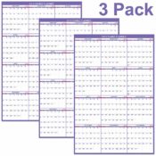 Amazon: 3 Pack 2019 Yearly Wall Calendar Dry Erase 24