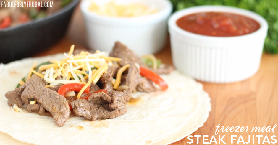 Beef steak freezer meal fajitas recipe