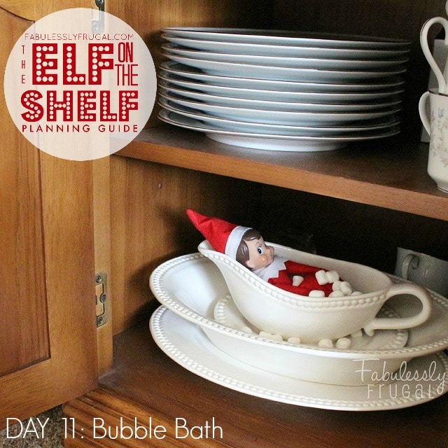 25 Days of Elf on the Shelf Ideas: Day 11 - Bubble bath