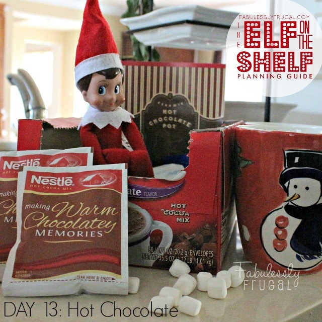 25 Days of Elf on the Shelf Ideas: Day 13 Hot chocolate