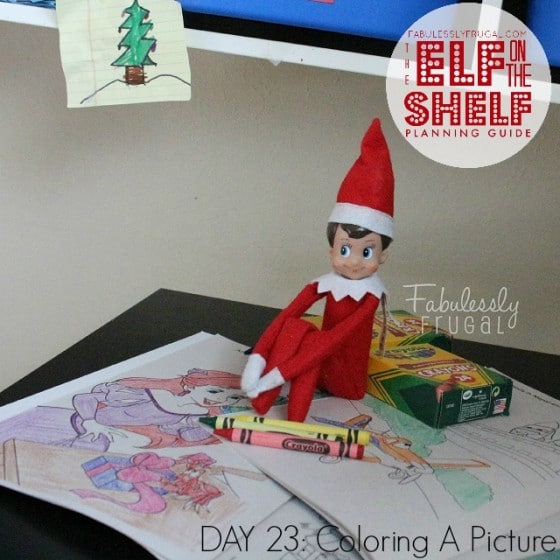 Elf on the Shelf Planning Guide Day 23 Color a Picture