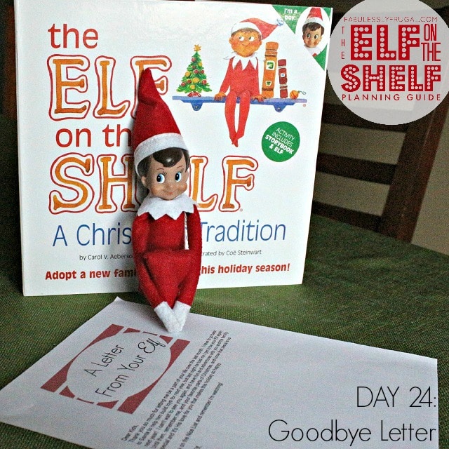 Elf on the Shelf Planning Guide Day 24 Goodbye Letter