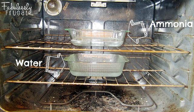 ammonia and water in the dirty oven