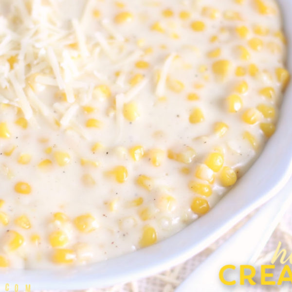 Bowl of homemade creamed corn