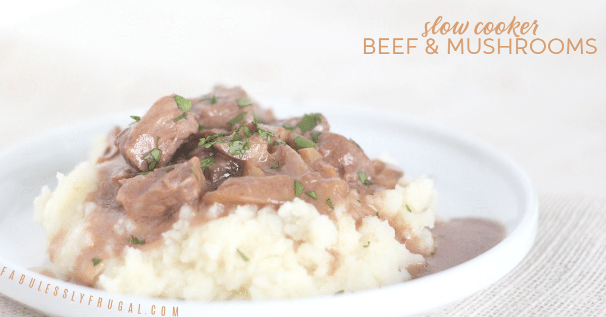 Slow cooker beef and mushrooms