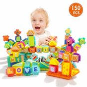 Amazon: 150-Pc Wooden Block Toy Shape Sorter for Toddlers $21.99 After...