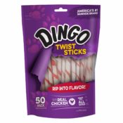 Amazon: 50 Count Dingo Twist Sticks Dog Treats as low as $4.24 (Reg. $13.60)...