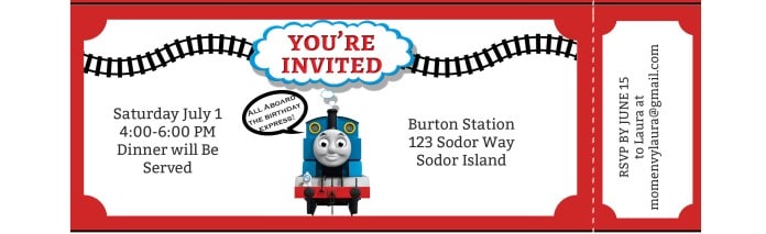 Thomas the train themed birthday party