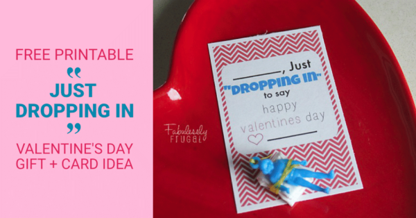 Free printable just dropping in valentine's day card idea