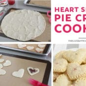 Heart shaped pie crust cookies with jam