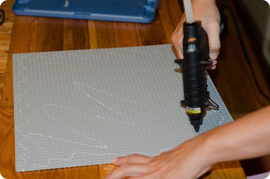 How to attach lego base plates to table