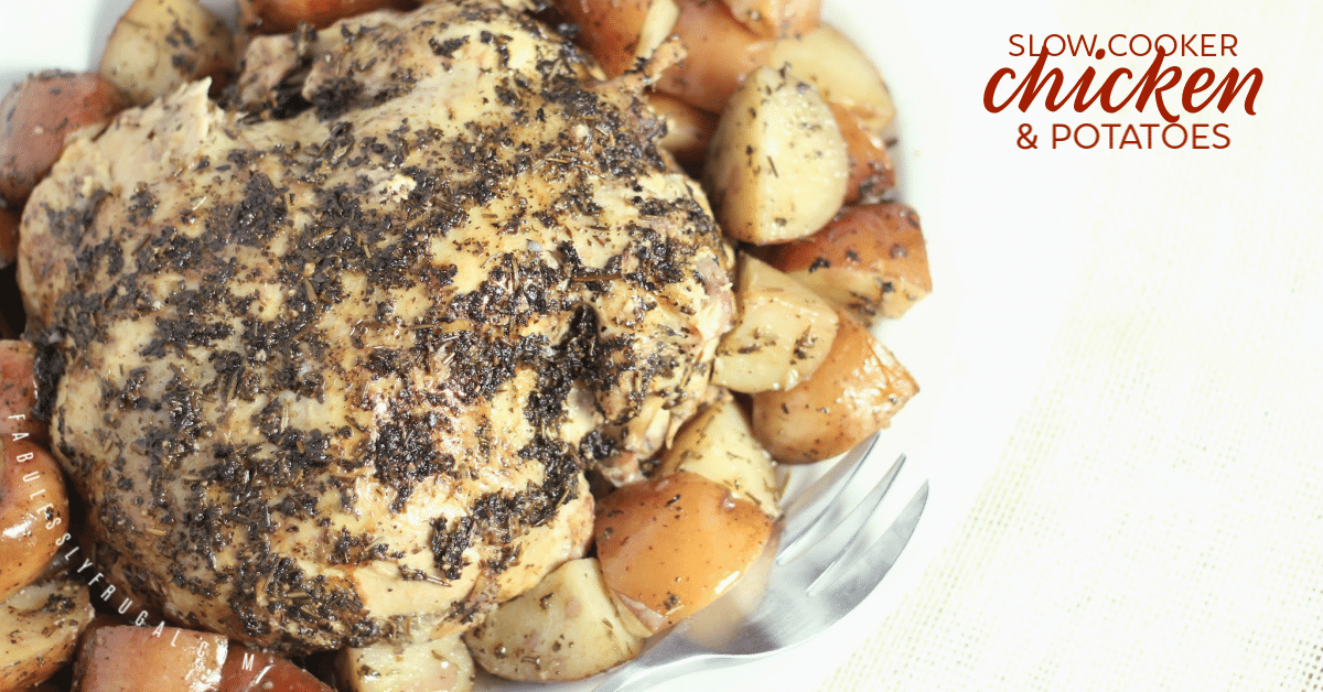 Slow cooker chicken and potatoes finished