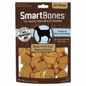 Amazon: 16 Mini Smartbones Rawhide-Free Dog Chews with Peanut Butter as...
