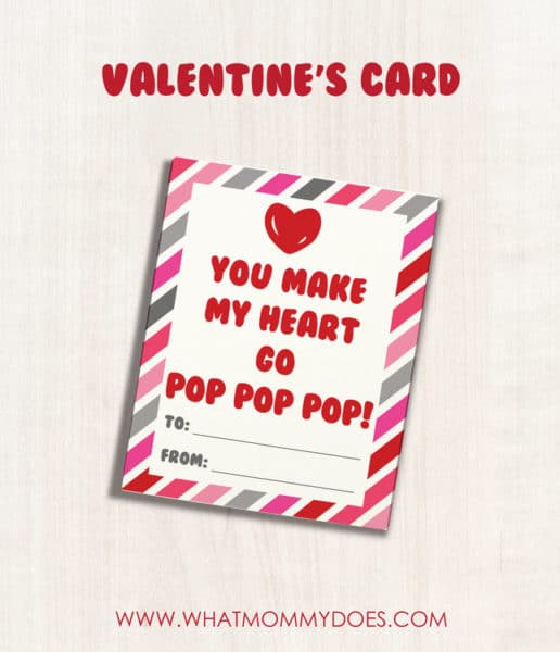Custom Pop Pop Pop Valentine's day card