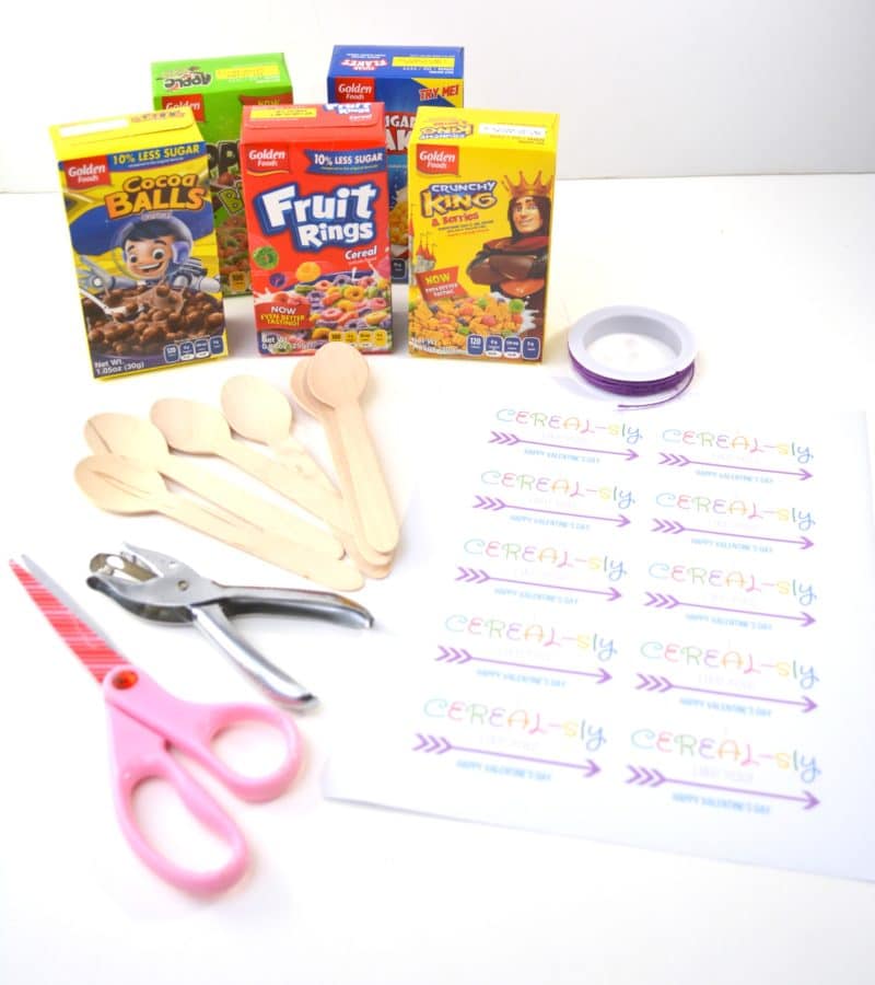 I cereal-sly love you Valentine supplies