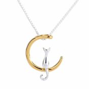 Amazon: Gold Cat Moon Pendant Necklace $2.25 + Free Shipping