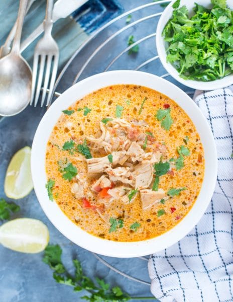 Slow cooker Mexican chicken soup keto low carb