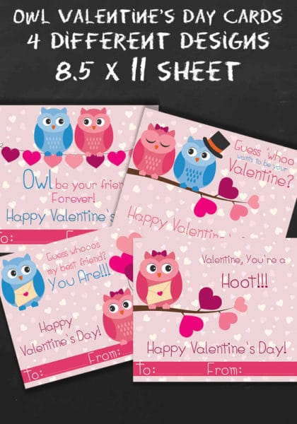 Owl Valentine's day card