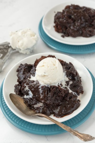 Slow cooker brownie pudding