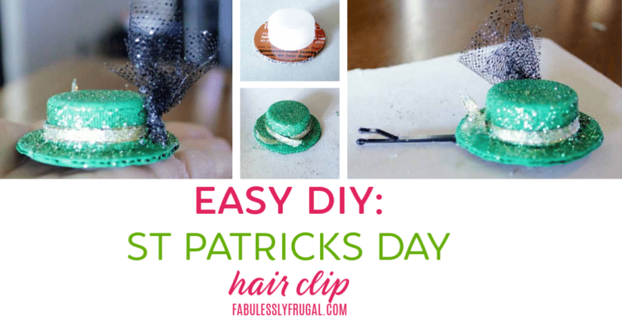 St Patrick's Day DIY craft mini hat hair pin