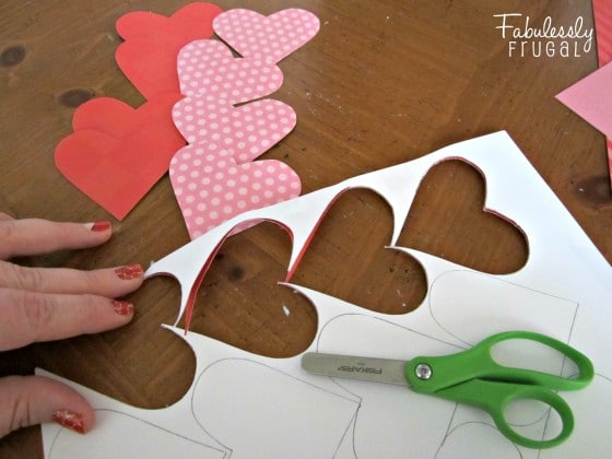 Valentines Heart Garland- cut hearts