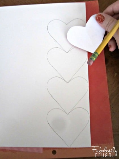Valentines Heart Garland- trace hearts