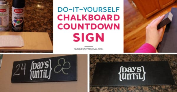 DIY chalkboard countdown sign