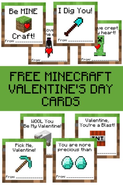 Minecraft Valentine's Day Cards